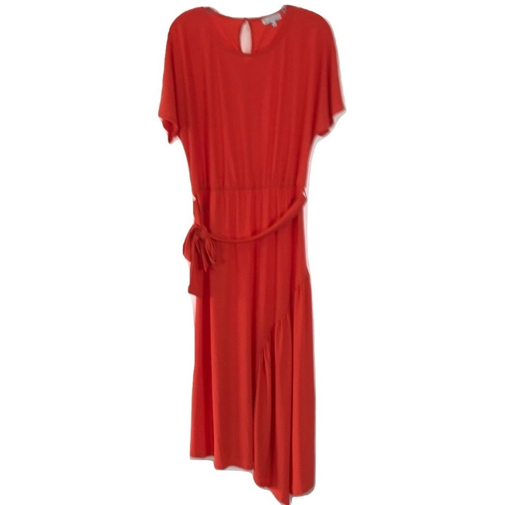 Size 12 Warehouse Asymmetric Hem Belted Dress